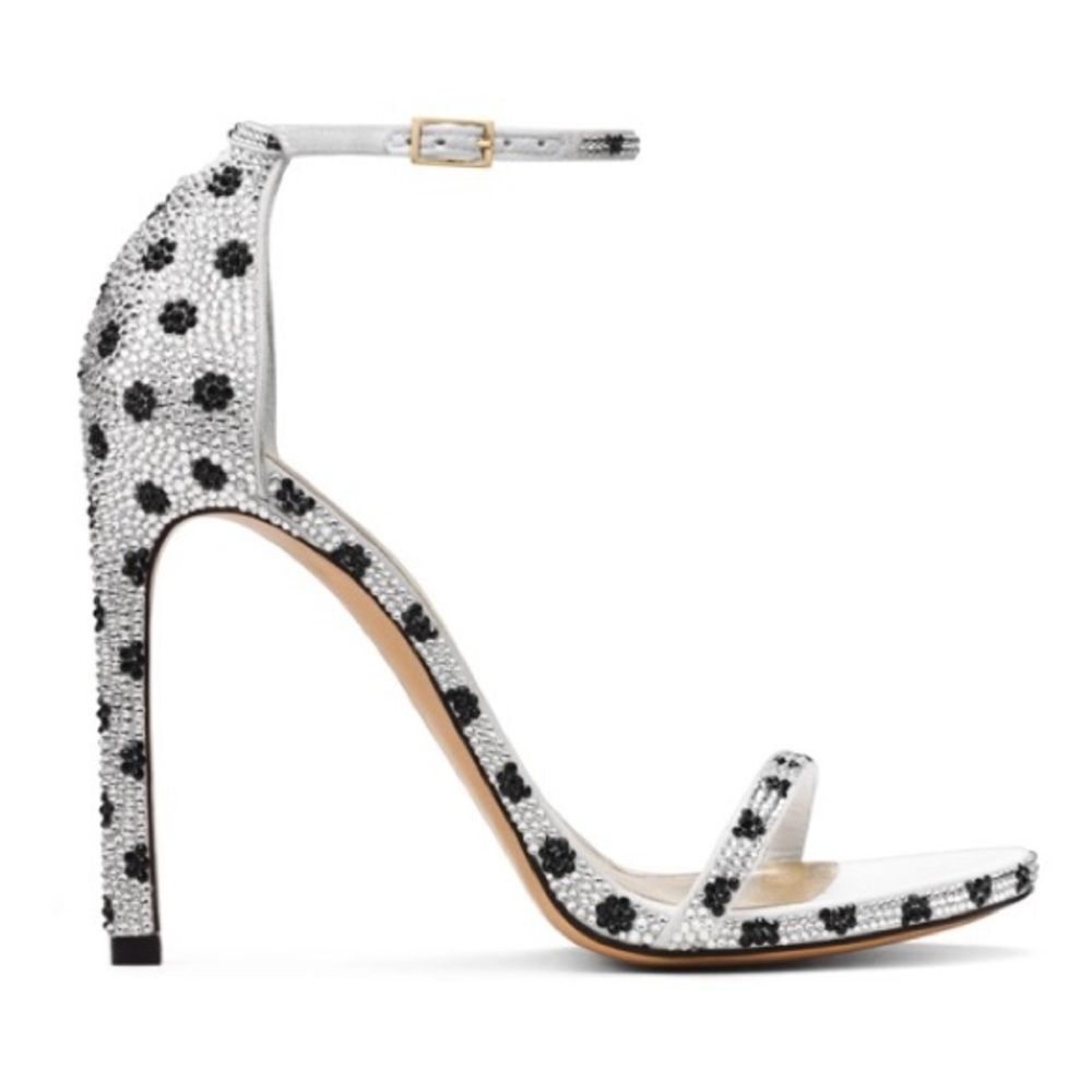 Stuart Weitzman Silver and Black Heels